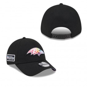 Men's Baltimore Ravens Black 2023 NFL Crucial Catch 9FORTY Adjustable Hat