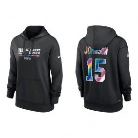 Women's Collin Johnson New York Giants Black 2022 NFL Crucial Catch Therma Performance Pullover Hoodie